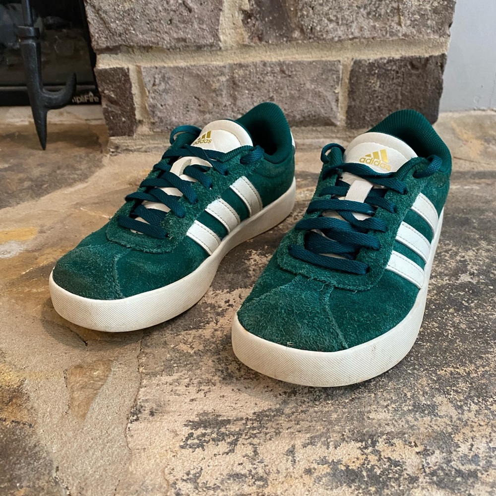 Adidas Boys Green Suede Sneakers Size 13